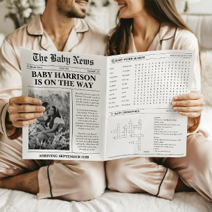 Zeitungs-Baby-Enthüllung Schwangerschaftsankündigu Karte