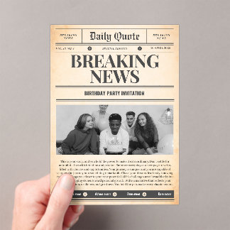 Zeitungs einladungen Titelseite Nachrichten