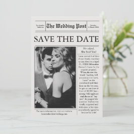 Zeitungs-Foto Save the Date Hochzeit Einladung