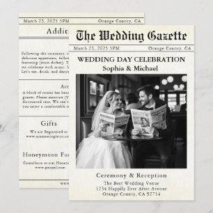 Zeitungs-Hochzeitseinladung Einladung