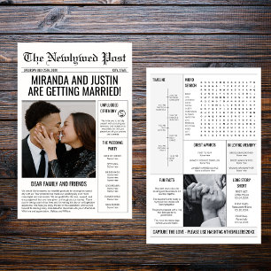 Zeitungs-Hochzeitsprogramm-Foto-Zeitplan Flyer