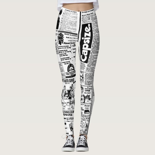 Zeitungs-Leggings-Entwurf Leggings (Vorderseite)