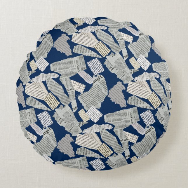 Zeitungs-Schnittmuster 01x4.b DBlue Rundes Kissen (Vorderseite)