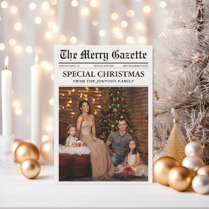 Zeitungs-Weihnachtsnewsletter-Fotocollage Feiertagskarte