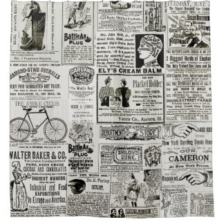 Zeitungsanzeigen der 1890er Jahre Viktorianische V Duschvorhang