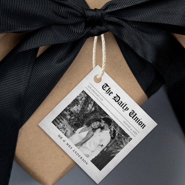 Zeitungsartikel Hochzeit Geschenkanhänger (Newspaper Article Wedding Favor Tags
)
