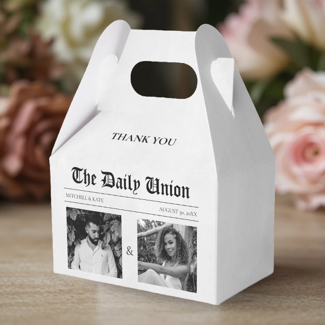 Zeitungsartikel Hochzeit Geschenkschachtel (Newspaper Article Wedding Favor Boxes
)