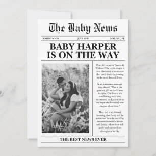 Zeitungsbaby Schwangerschaftsankündigung Einladung