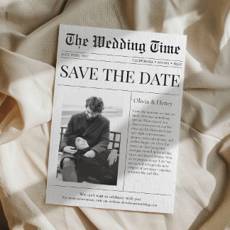 Zeitungsfoto Hochzeitsankündigung Save The Date Einladung