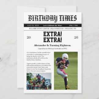Zeitungsfußball-Geburtstag Einladung
