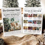 Zeitungsjahr in Review Family Foto Weihnachten<br><div class="desc">Unser Template für die Review Card Jahr ist der perfekte Weg, um die Highlights, Erinnerungen und Meilensteine des vergangenen Jahres mit Freunden und Familie zu teilen. Diese Karte ist als eine einzigartige und lustige Weihnachtskarte im Zeitungsstil 'Jahr in Review' konzipiert und enthält eine Sammlung Ihrer beliebten Fotos. Die Titelseite zeigt...</div>