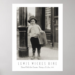 Zeitungsjunge in St. Louis durch Lewis Wickes Hine Poster