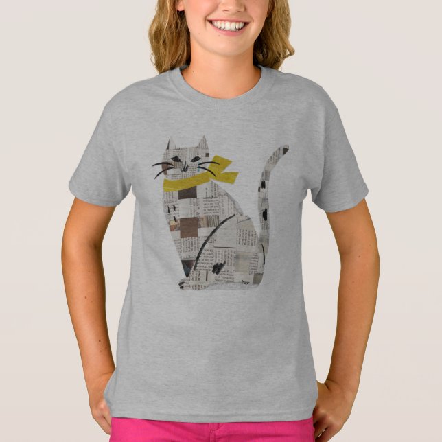 Zeitungskatze T-Shirt (Vorderseite)