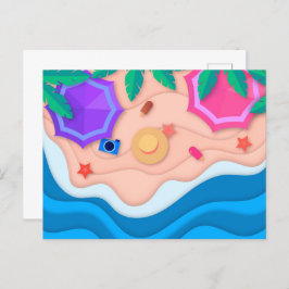 Zeitungskiosk am Strand Postkarte