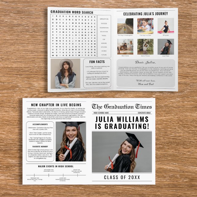 Zeitungsklasse 2025 Abschluss Foto Prop. Karte (Newspaper Class Of 2024 Graduation Photo Prop Card)