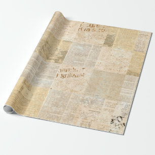 Zeitungspapier grunge gealterte Zeitungspapiermust Geschenkpapier