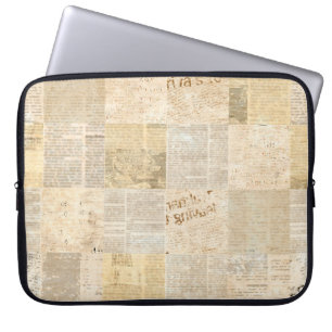 Zeitungspapier grunge gealterte Zeitungspapiermust Laptopschutzhülle