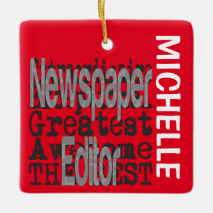 Zeitungsredakteur Extraordinaire CUSTOM Keramikornament