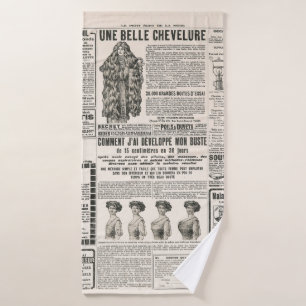 Zeitungsseite mit antiker Werbung Badehandtuch