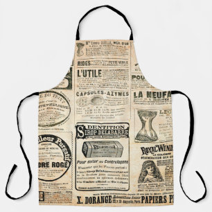 Zeitungsseite mit Werbung - Vintage-Stich Schürze