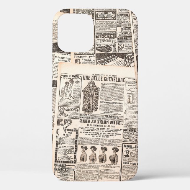 Zeitungsseiten mit antiker Werbung. Frau  Case-Mate iPhone Hülle (Rückseite)