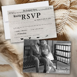 Zeitungsstil Foto Hochzeitskarte RSVP-Karte RSVP Karte