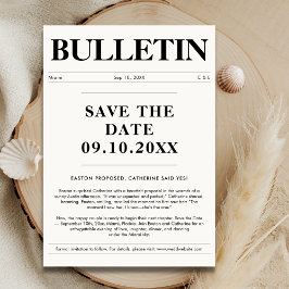 Zeitungsstil für Hochzeiten Save the Date