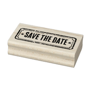 Zeitungsthema Save the Date gestempelt! Gummistempel