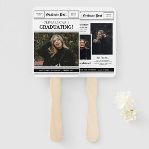 Zeitungsthemen-Foto-Collage-Abschluss Fächer