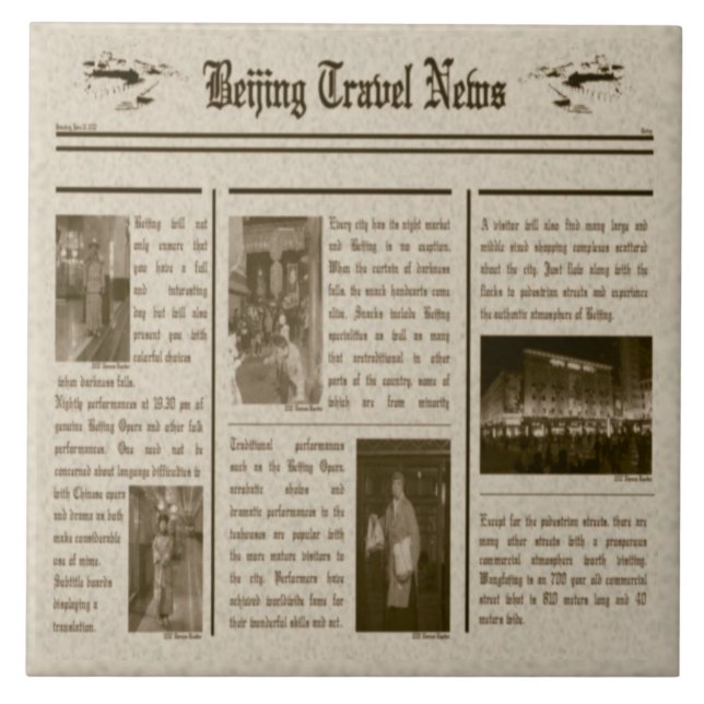 Zeitungstitel Fliese (Vorderseite)