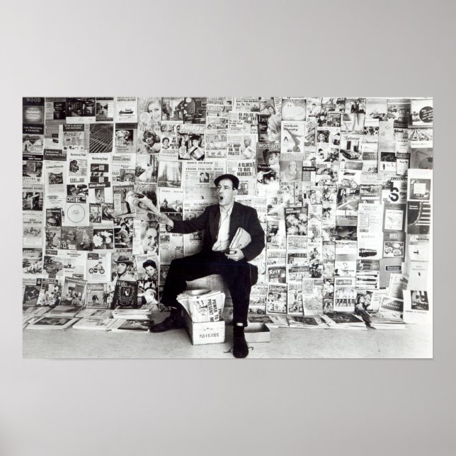 Zeitungsverkäufer, c.1960 poster (Vorne)