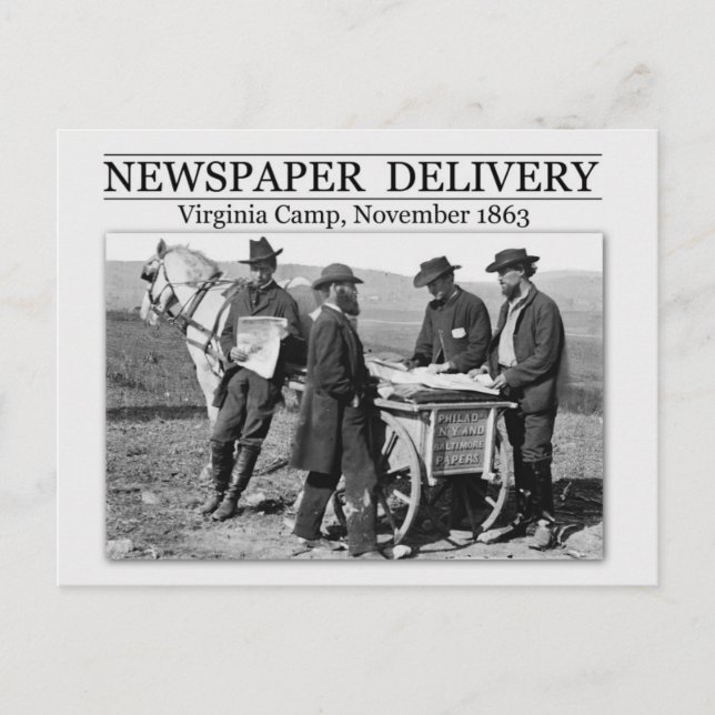 Zeitungsverkäufer während des Zivilen Krieges Postkarte (Vorderseite)