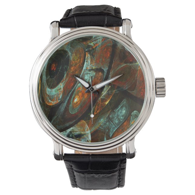 Zeitunterteilung Abstrakter Kunst Armbanduhr (Vorderseite)