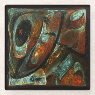 Zeitunterteilung Abstrakter Kunst Glasuntersetzer