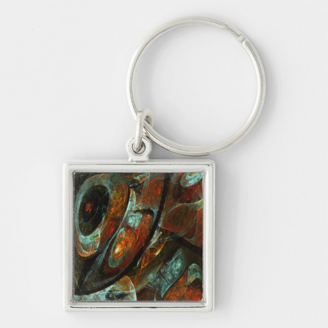 Zeitunterteilung Abstrakter Kunst Schlüsselanhänger (Vorne)