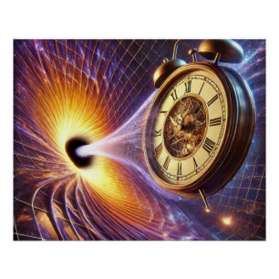 Zeitverzerrung im Schwarzen Loch – Kosmische Uhr i Poster