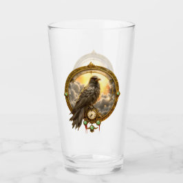 Zeitwächter Rabe – Gothic Uhrwerk  Glas
