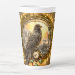 Zeitwächter Rabe – Gothic Uhrwerk  Milchtasse