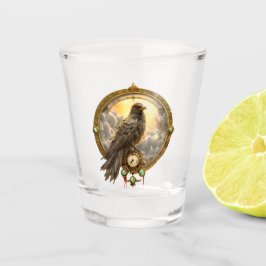 Zeitwächter Rabe – Gothic Uhrwerk  Schnapsglas