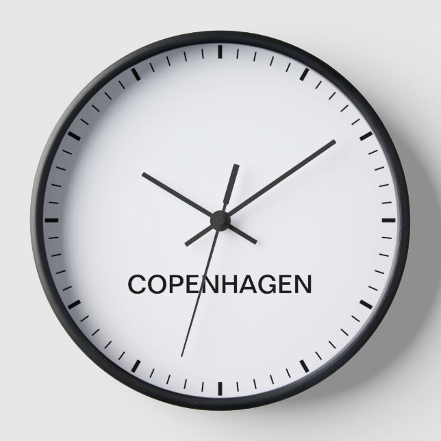 Zeitzone-Newsroom-Uhr von Kopenhagen Uhr (Vorderseite)
