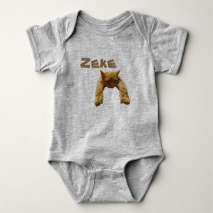 Zeke Name Mit Lustiger Fauler Katze, Baby Bodysuit Strampler