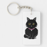 Zelda der schwarze Katzen-Schlüsselanhänger