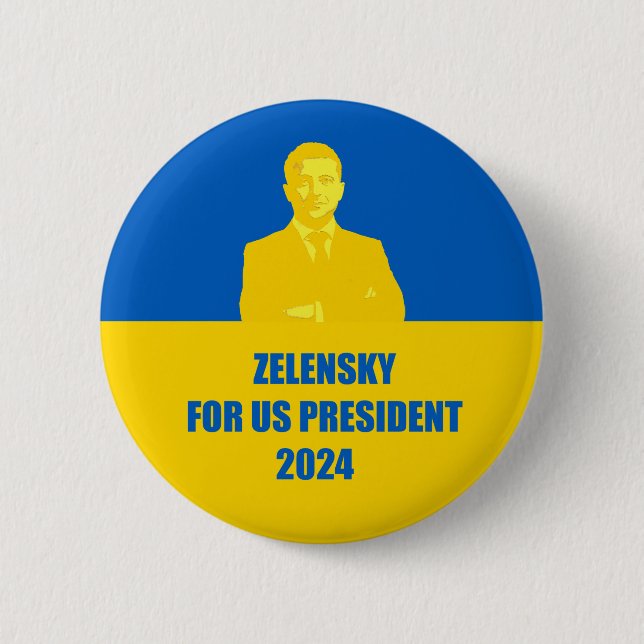 Zelensky für US-Präsident 2024 Der beste Kandidat Button (Vorderseite)