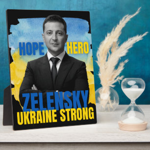 Zelensky Hope Hero Ukraine Strong Fotoplatte