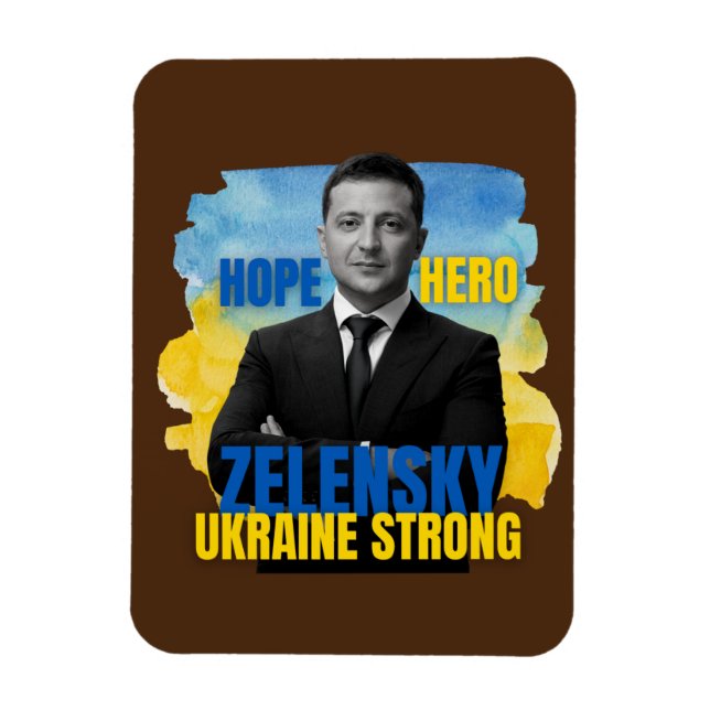 Zelensky Hope Hero Ukraine Strong Magnet (Vertikal)