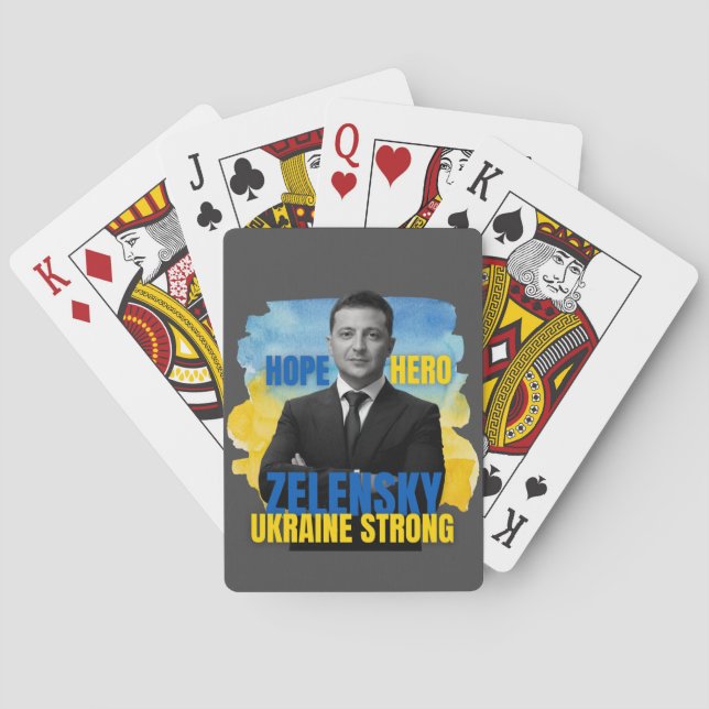 Zelensky Hope Hero Ukraine Strong Spielkarten (Rückseite)
