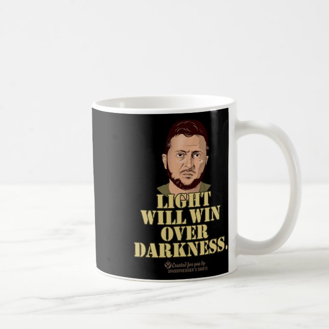 Zelensky-Zitat Licht Wird Siegen Ukrainischer Präs Kaffeetasse (Rechts)