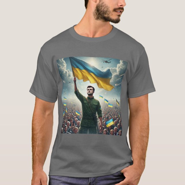 Zelenskyj Ukraine Kundgebung Männer T - Shirt (Vorderseite)