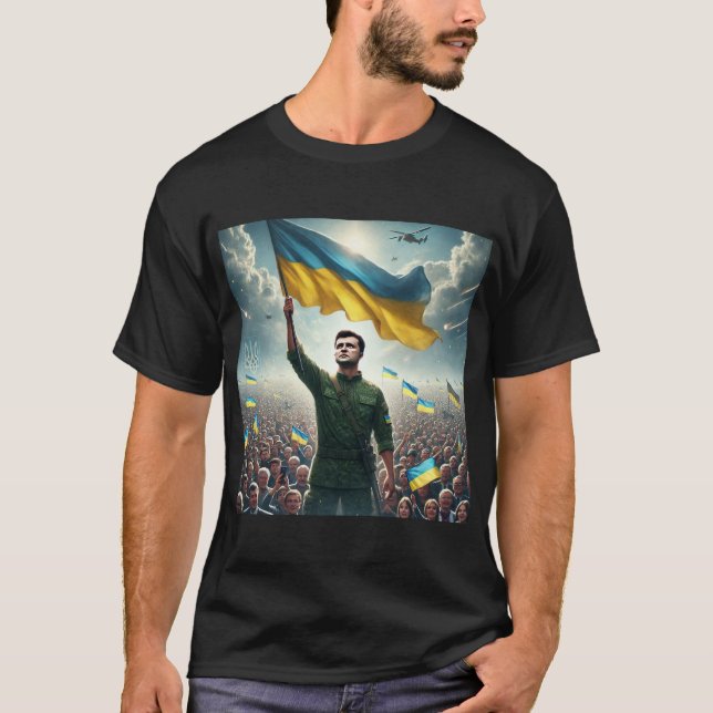 Zelenskyy führt die Ukraine zum Sieg T-Shirt (Vorderseite)