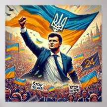 Zelenskyy Kundgebung Poster zum Ende des Krieges